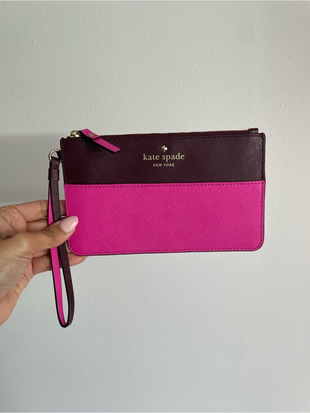 Kate Spade New York Colorblock Saffiano Leather Wristlet